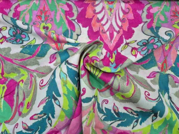 100% Baumwolle- Blumen bunt